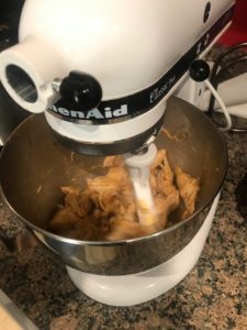 Shredding chicken with a stand mixer