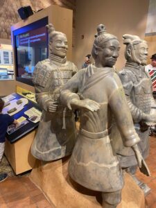 Replicas of the Terra Cotta Warriors stand in the Children's Museum of Indianapolis