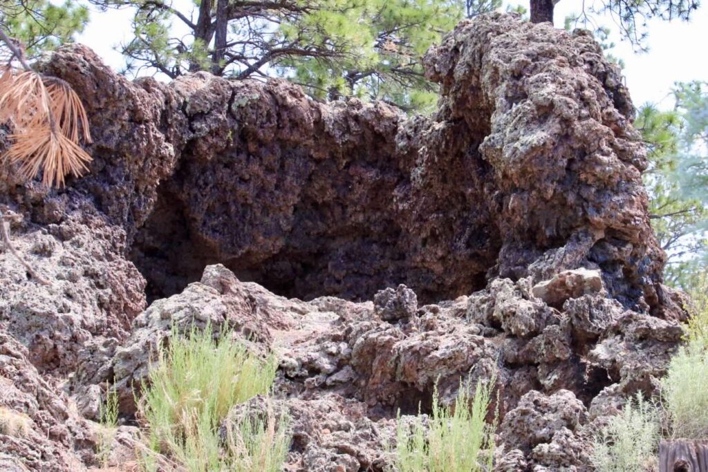 A cave made of lava rock 